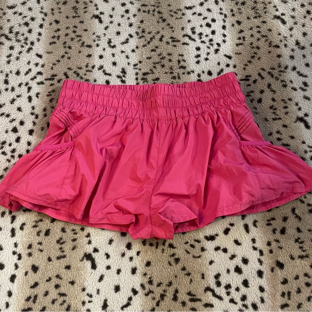 Free People Pink Athletic Shorts with Elastic Waistband